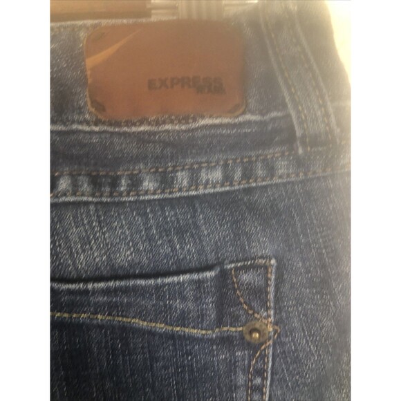 Express Womens Wide Leg High Rise Jeans Size 2R Medium Wash Pleat Front Nautical - Picture 8 of 11